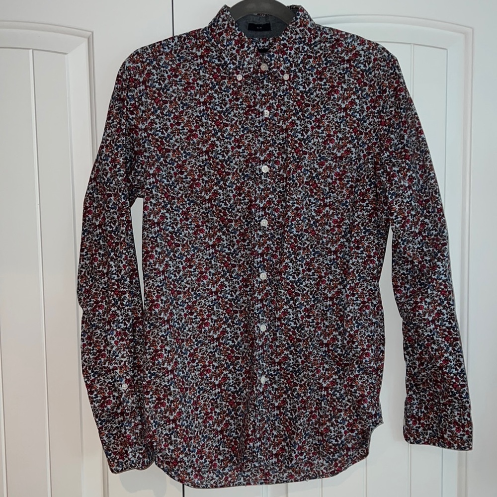 J. Crew Shirt Floral Long Sleeve Slim Button Up